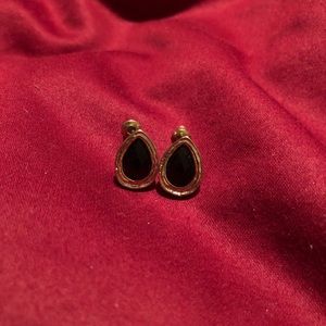 Black Tear Drop Earrings